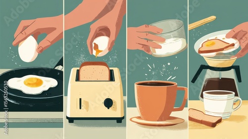 A person is making an egg in a toaster