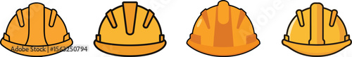 Construction Hard Hats Set on White Background
