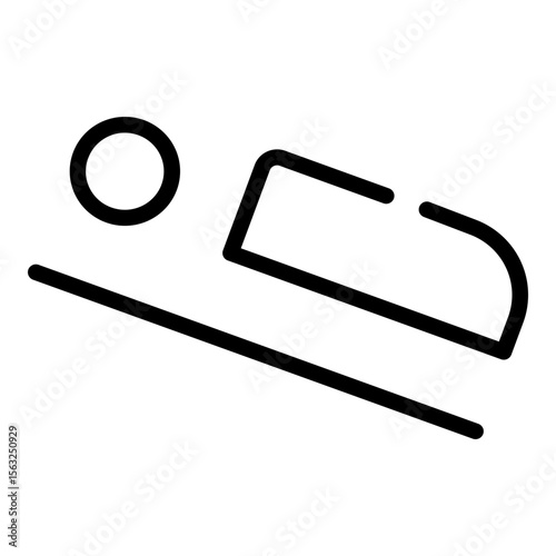 Airline Seat Flat Angled Bed Line Icon