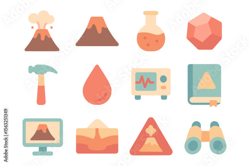 Science and geology vector illustration design for education in flat style