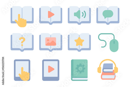 Educational technology vector illustration for e-learning and digital resources in flat design