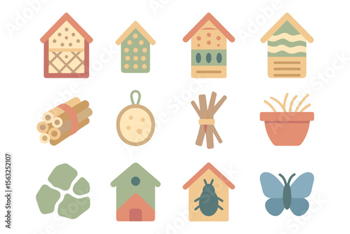 Eco-friendly insect habitat vector illustration: design for education and conservation in flat style