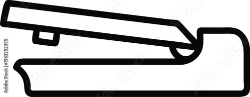 Simple stapler outline illustration for print and design projects