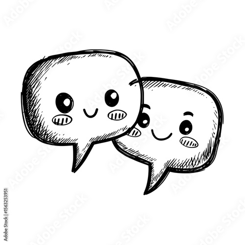 A speech bubble icon represents the process of exchanging conversation and communication