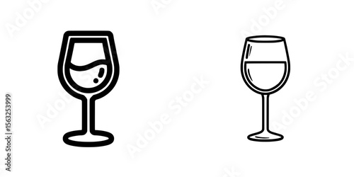 Wine glass symbol, a modern isolated sign featuring a glass of wine in a contemporary design and illustration style