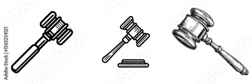 Judge gavel icon. Black Judge gavel icon on white background. Modern illustration’ becomes ‘Modern illustration of a black judge gavel icon set against a white background