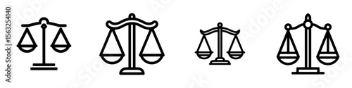 The icon for scales, also known as the scale of justice icon, is depicted on a white background