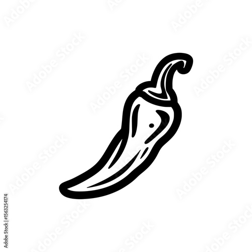 A chili pepper icon, also referred to as a hot pepper icon, functions as a pepper illustration to signify spicy food, acting as a hot food sign