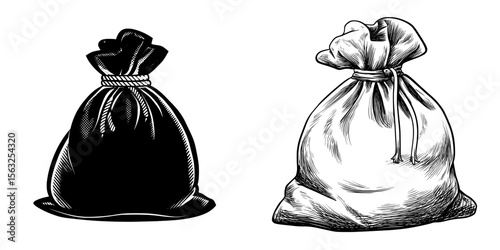 Money Bag Silhouette Vector, Money Bag Clipart, Money bag icon’ can be rephrased as ‘Modern Silhouette of a Money Bag, Clipart of Money Bag, Icon of Money Bag
