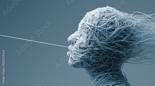 A white string is wrapped around a black object