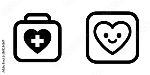 AED Defibrillator symbol representing emergency first aid and CPR in a black and white silhouette sign