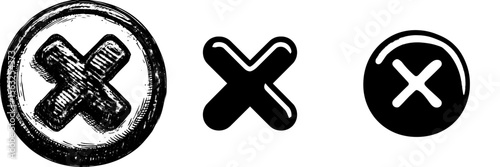 Modern image of a red X symbolizing a cross, indicating no, wrong, rejected, declined, or an error