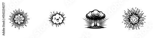The phrase 'Explosion' is represented by a minimalist and flat logo through modern illustration