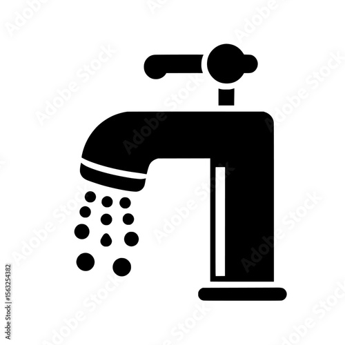 Eyewash Eye Wash Rinse Clean Shower Safety Emergency Care Black White Silhouette Sign Symbol Icon Modern Graphic Clipart Illustration Artwork Pictogram’ becomes a modern graphic symbol