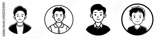 The default profile picture is represented by a male avatar, a person's portrait in a modern and flat design style, enclosed within a circular button
