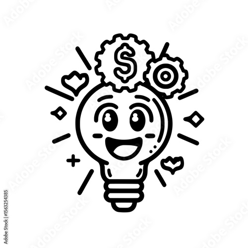 Modern icon of production efficiency and costs optimization
