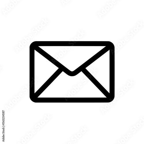 Correspondence is symbolized by a black modern icon of an envelope