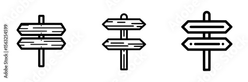 A modern signpost icon is shown in isolation on a white background