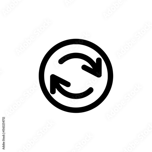 Modern illustration of a retweet arrow symbol presented as a flat icon in isolation