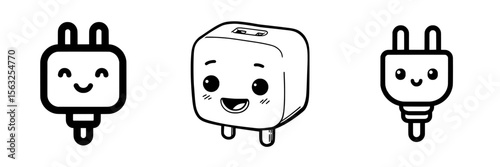 The modern plug icon is represented by an outlet cable charger icon symbol