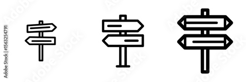 Modern flat signpost icon isolated on a white background