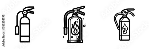 Fire Extinguisher Icon. Flame Safety Device Emergency Protection Equipment. Black White Sign Symbol Illustration Artwork Graphic Clipart EPS Vector’ becomes ‘Illustration of a Fire Extinguisher Icon