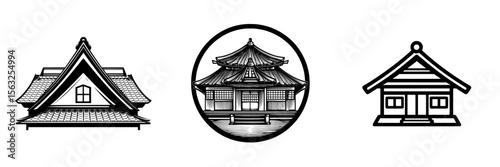 A modern house roof serves as an iconic symbol, depicted in silhouette, with a contemporary illustration of a roofed house set against a plain white background