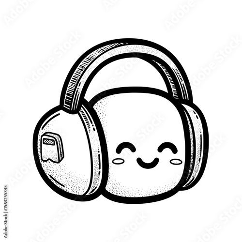 A graphic icon symbol representing safety hearing protection ear muffs