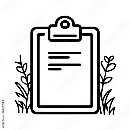 This modern and minimalist clipboard icon illustration is designed to be used in the creation of user interfaces, as well as tools for managing tasks and organizing digital content