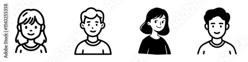 A modern flat illustration of a user profile is available, featuring an avatar, person icon, and gender-neutral silhouette that can serve as a profile picture