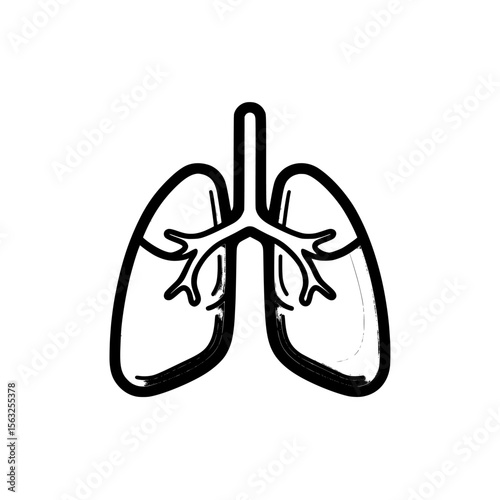The icon features a modern flat design illustration of human lungs anatomy