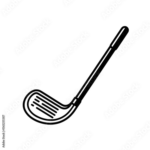 Flat modern icon representing an iron or wedge golf club for use on sports apps and websites