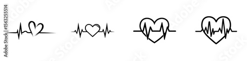 A heartbeat creates a heart, with the heart beating visible on an ECG, represented by a black heartbeat line icon in a modern illustration of a pulse trace, symbolizing EKG and cardio concepts in a