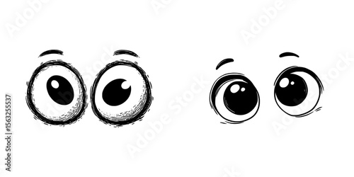 Two eyes emoji in a modern isolated setting on white background symbolize eyes and sideways glance icons