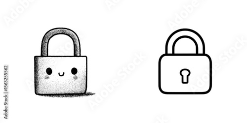 The image of a yellow padlock is used in flat design to convey the idea of being secure and protected in a clean and uncomplicated visual style