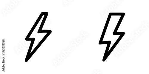 The concept of electricity, flash, thunder, spark, shock, light, power, thunderbolt, and energy is illustrated by a simple solid lightning bolt icon, shown as a modern isolated silhouette glyph