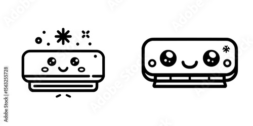 Climate control is represented by a modern symbol that signifies both heating and cooling, and is distinguished by its simple black and white design and editable stroke