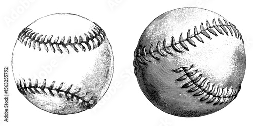 Classic yellow softball with realistic shading and red stitching on isolated background for maximum visibility