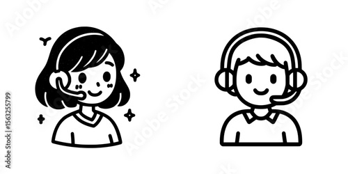 modern icon representing customer service or it support, symbol for private chat, sign of online operator’ becomes ‘icon for customer service and it support in modern style, private chat and online