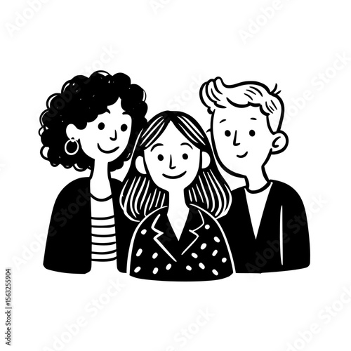 A modern flat-style icon of a three dots more menu is depicted in black on a white background as a web illustration