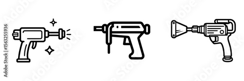 Icon of a pressure washer gun and mobile car wash detailing services provided by a detailer using power wash for deep cleaning in silhouette form