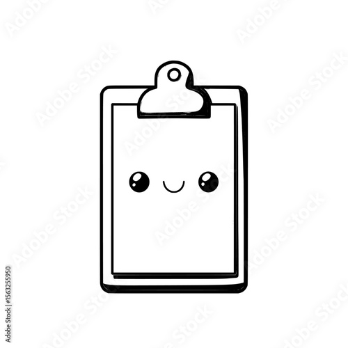 Modern illustration of a wooden clipboard featuring white paper, presented in a cartoon flat style, serving as an art design blank template mockup and an abstract concept graphic element