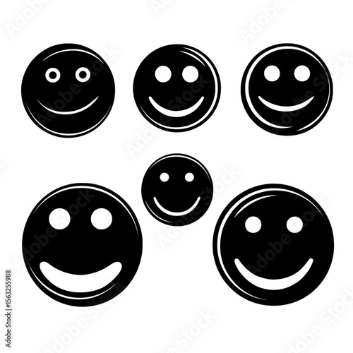 A collection of emoticons, emoji are isolated on a white background in a flat illustration style