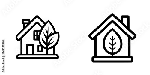 The image of a house accompanied by a leaf signifies a commitment to environmentally friendly living