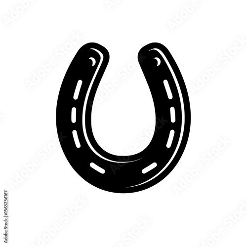 Two-tone modern horseshoe icon set against a background of black and white