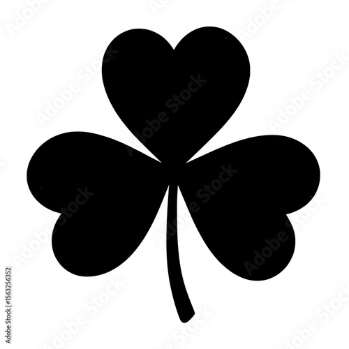 This modern illustration shows a green clover leaf set against a transparent background