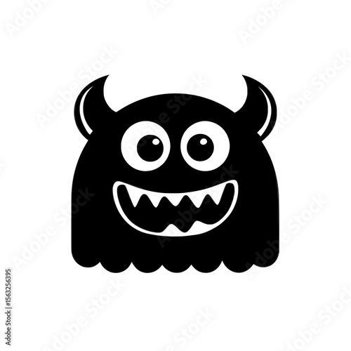 A seamless pattern of amusing monsters suitable for a coloring book, set against a black and white background, is depicted in a modern illustration style