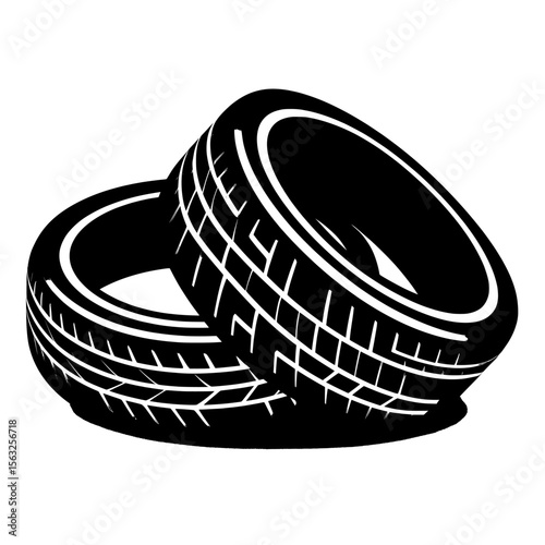 A collection of car tire tracks without seams, set against a white backdrop, forms a contemporary seamless texture