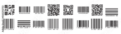 number bar code with white background