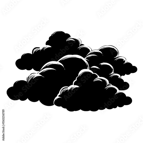 A modern illustration features an abstract white cloudy set isolated on a blue background, titled Cloud